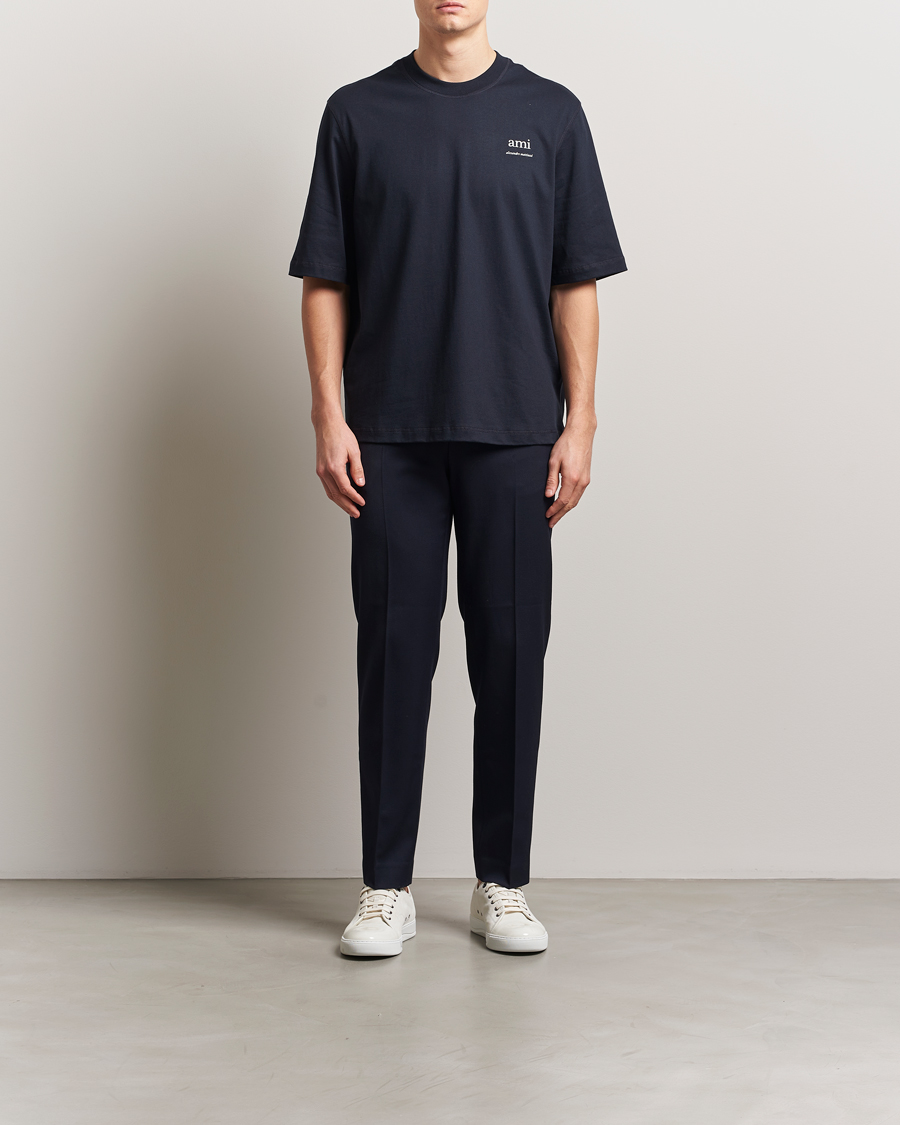 Herren | T-Shirts | AMI | Logo T-Shirt Navy Blue