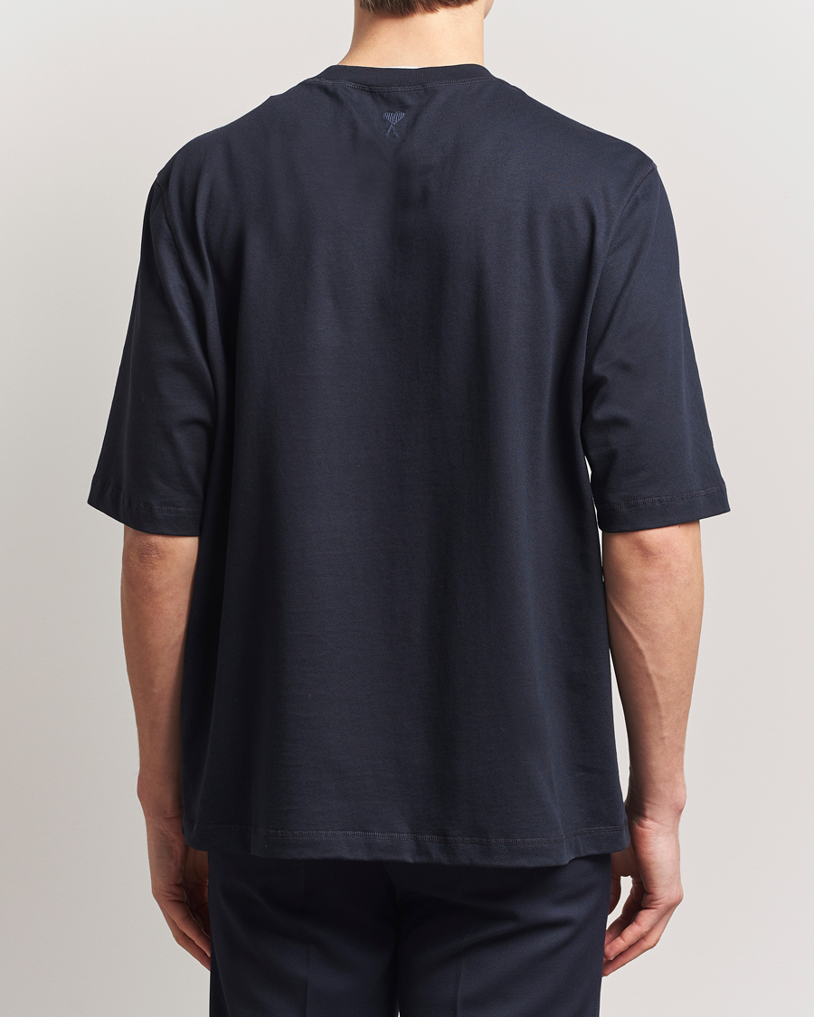 Herren | T-Shirts | AMI | Logo T-Shirt Navy Blue