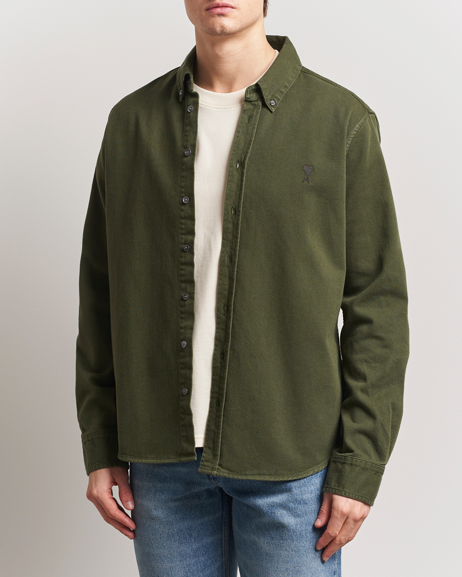 Herren | Hemden | AMI | Tonal Heart Logo Twill Shirt Loden