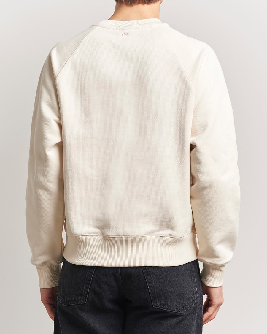 Herren | Pullover | AMI | Bouclé Heart Sweatshirt White Cream