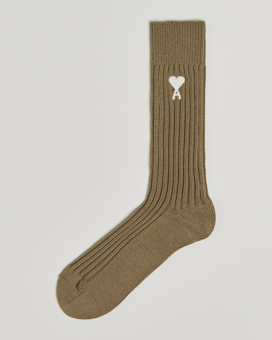 Herren | Unterwäsche | AMI | Logo Ribbed Sock Green