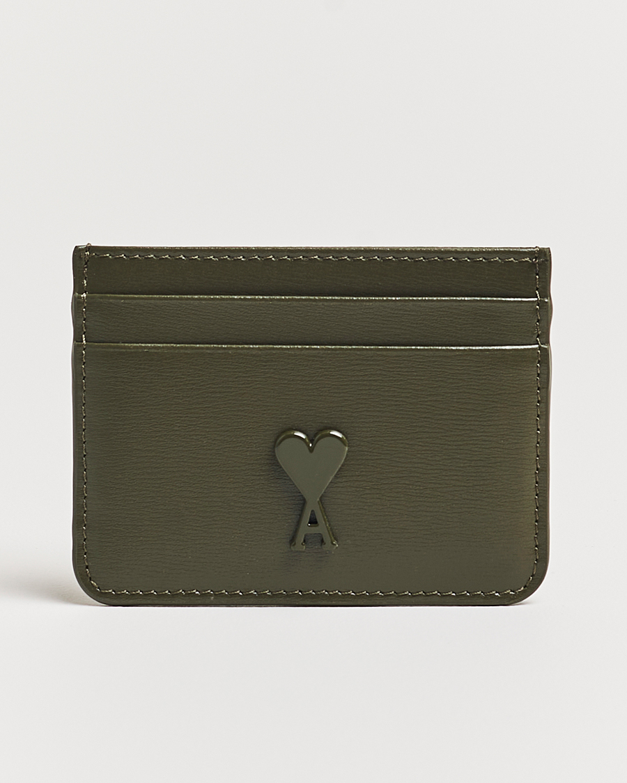 Herren | AMI Tonal Heart Logo Card Holder Dark Olive | AMI | Tonal Heart Logo Card Holder Dark Olive