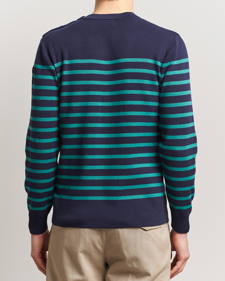 Herren | Pullover | Armor-lux | Groix Striped Sweater Navy/Deep Jungle