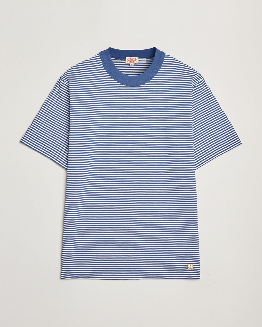 Herren | T-Shirts | Armor-lux | Callac Héritage Stripe T-Shirt Obscur/Milk