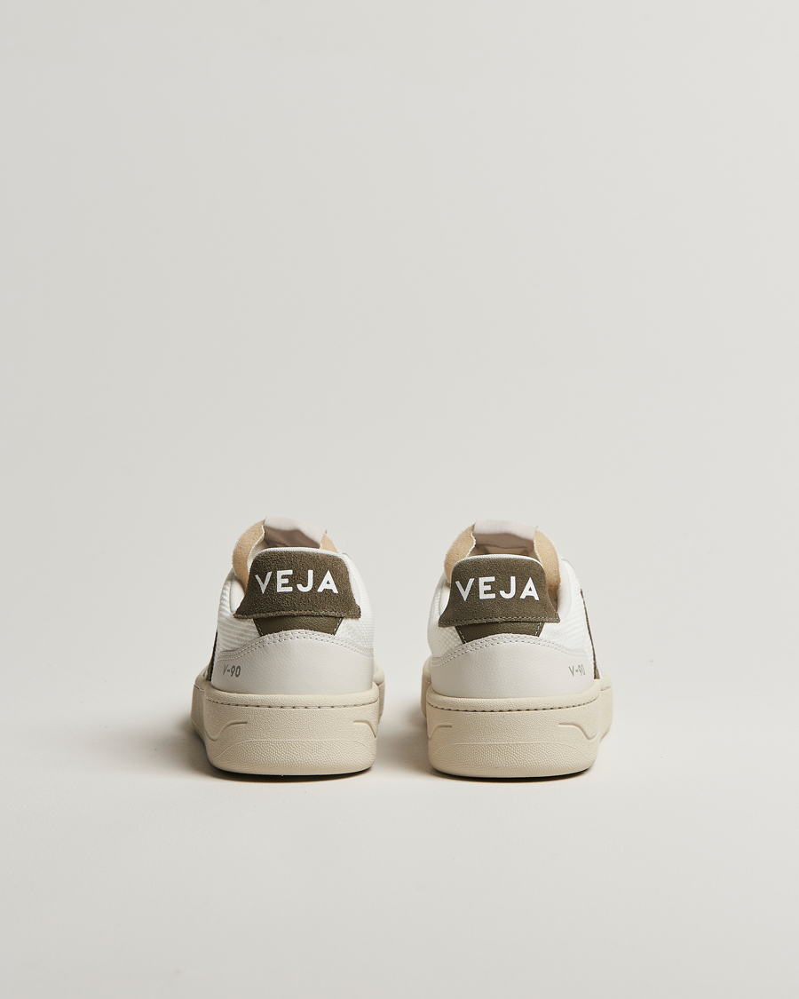 Herren | Veja V-90 Mesh Sneaker White/Khaki | Veja | V-90 Mesh Sneaker White/Khaki