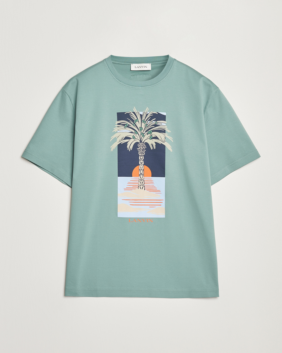 Herren | T-Shirts | Lanvin | Printed T-Shirt Sage Green