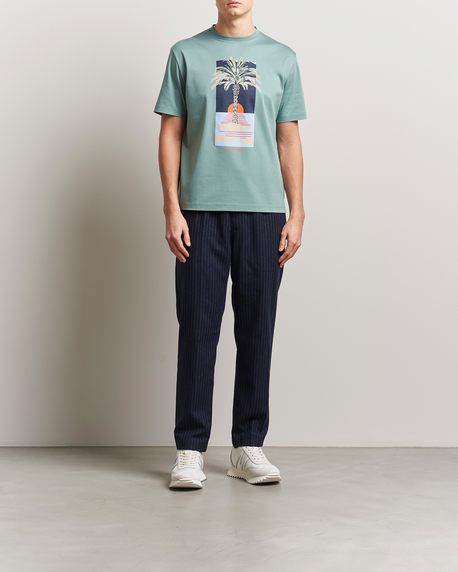 Herren | T-Shirts | Lanvin | Printed T-Shirt Sage Green