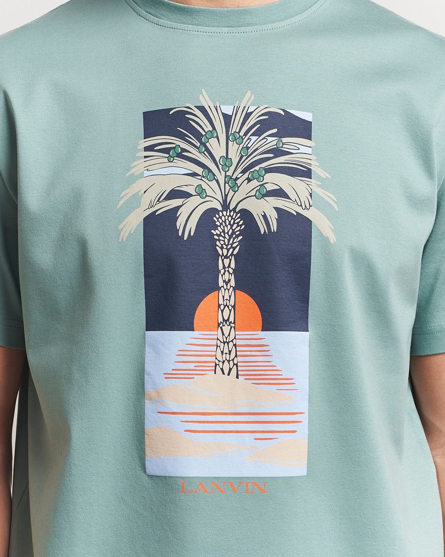 Herren | T-Shirts | Lanvin | Printed T-Shirt Sage Green