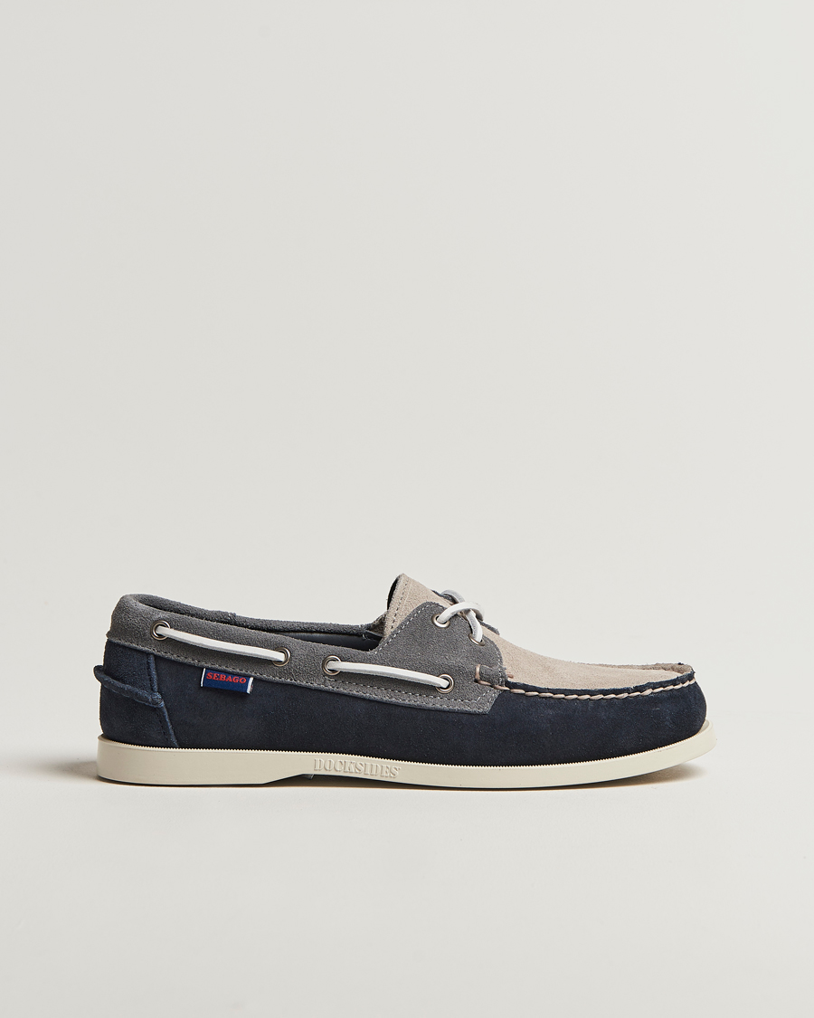 Herren | Segelschuhe | Sebago | Docksides Portland Jib Boat Shoe Navy/Grey