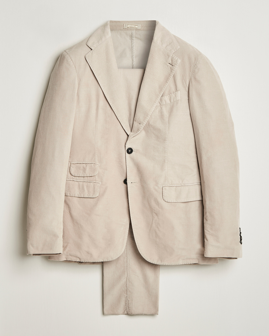 Herren | Anzüge | Massimo Alba | Sloop Baby Corduroy Suit Beige