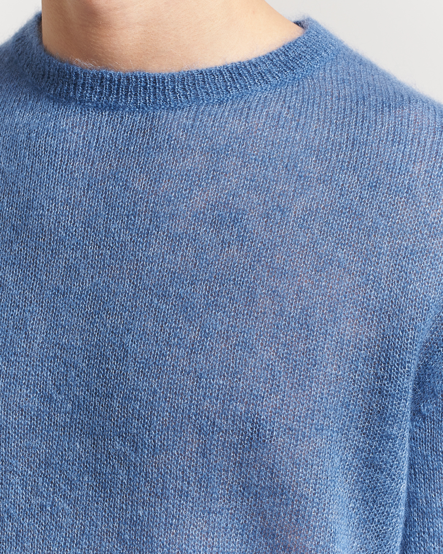 Herren | Pullover | Massimo Alba | Baby Mohair Crew Neck Pullover Sky Blue
