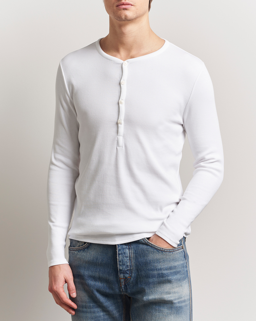 Herren | Pullover | Tiger of Sweden | Roye Long Sleeve Henley Pure White