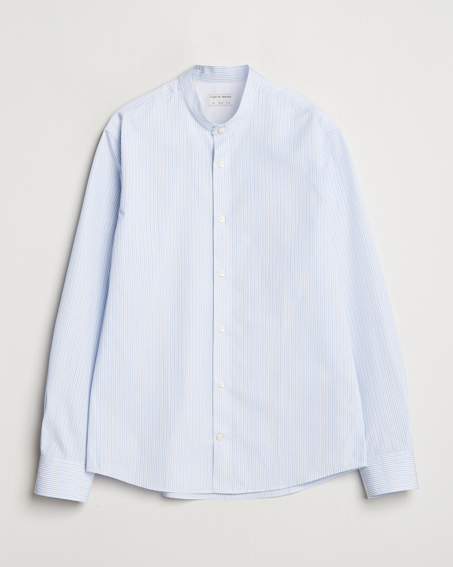 Herren | Hemden | Tiger of Sweden | Spenser Band Collar Shirt Light Blue