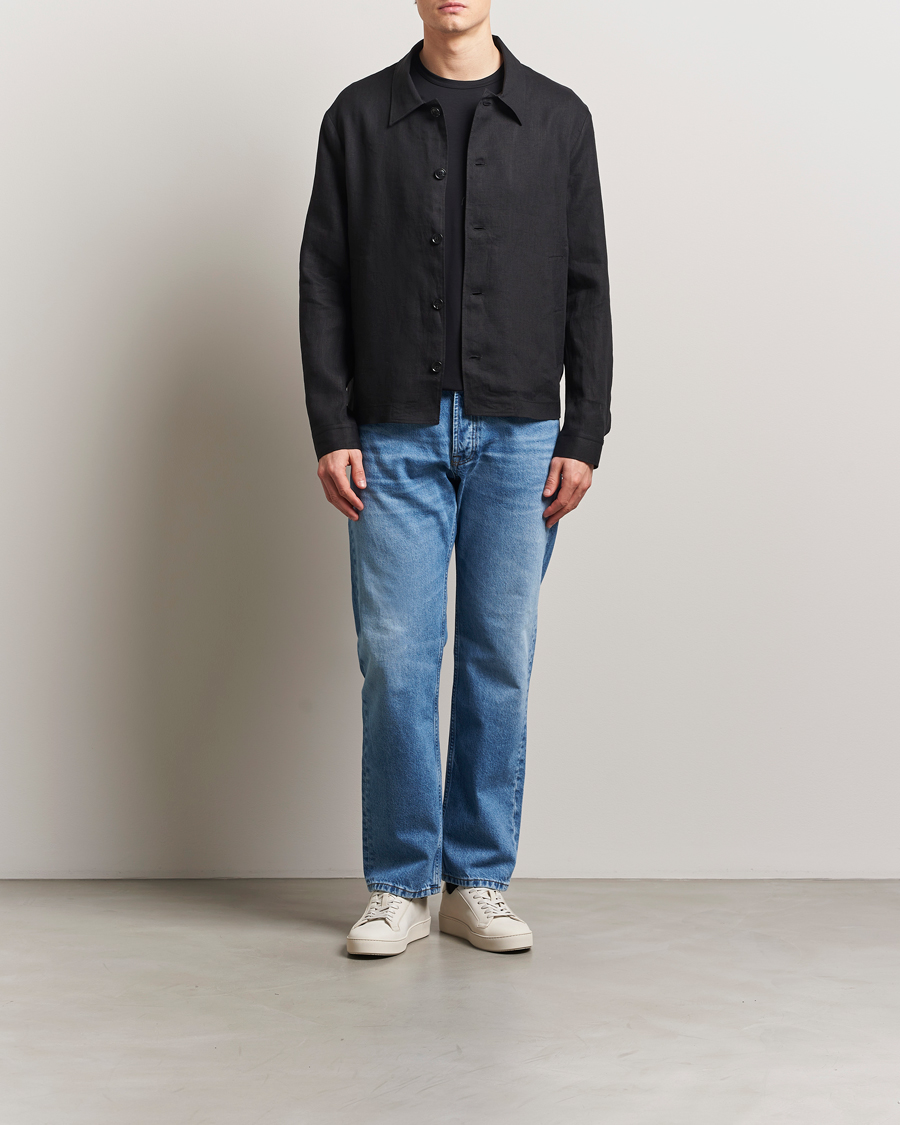 Herren | Hemden | Tiger of Sweden | Barnaby Linen Overshirt Black