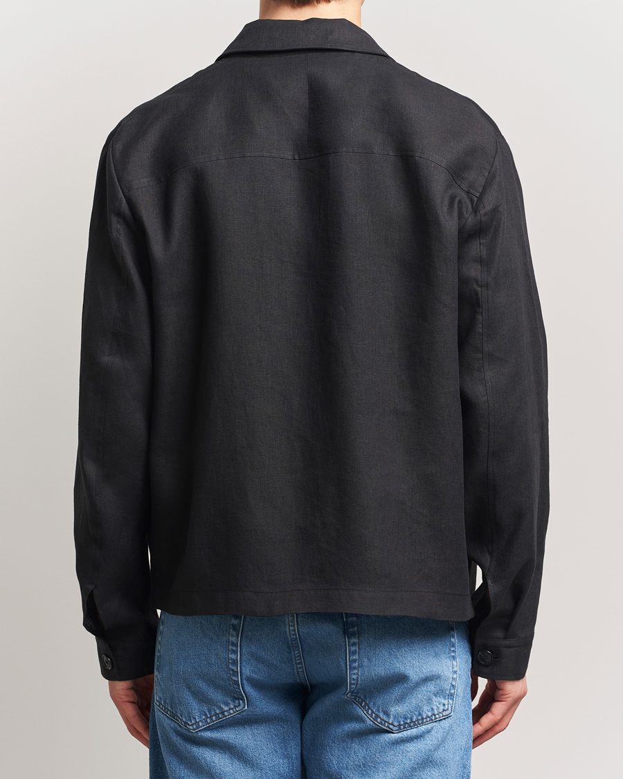 Herren | Hemden | Tiger of Sweden | Barnaby Linen Overshirt Black
