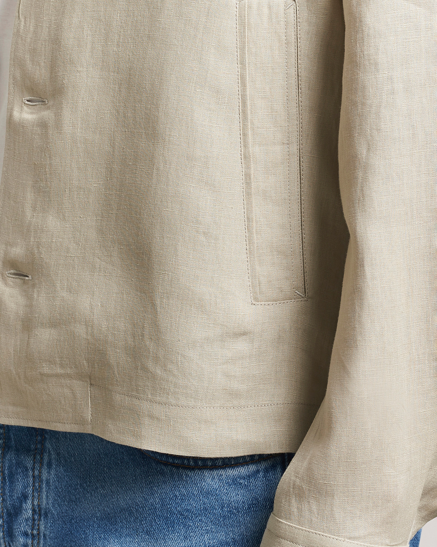 Herren | Hemden | Tiger of Sweden | Barnaby Linen Overshirt Cream Sand