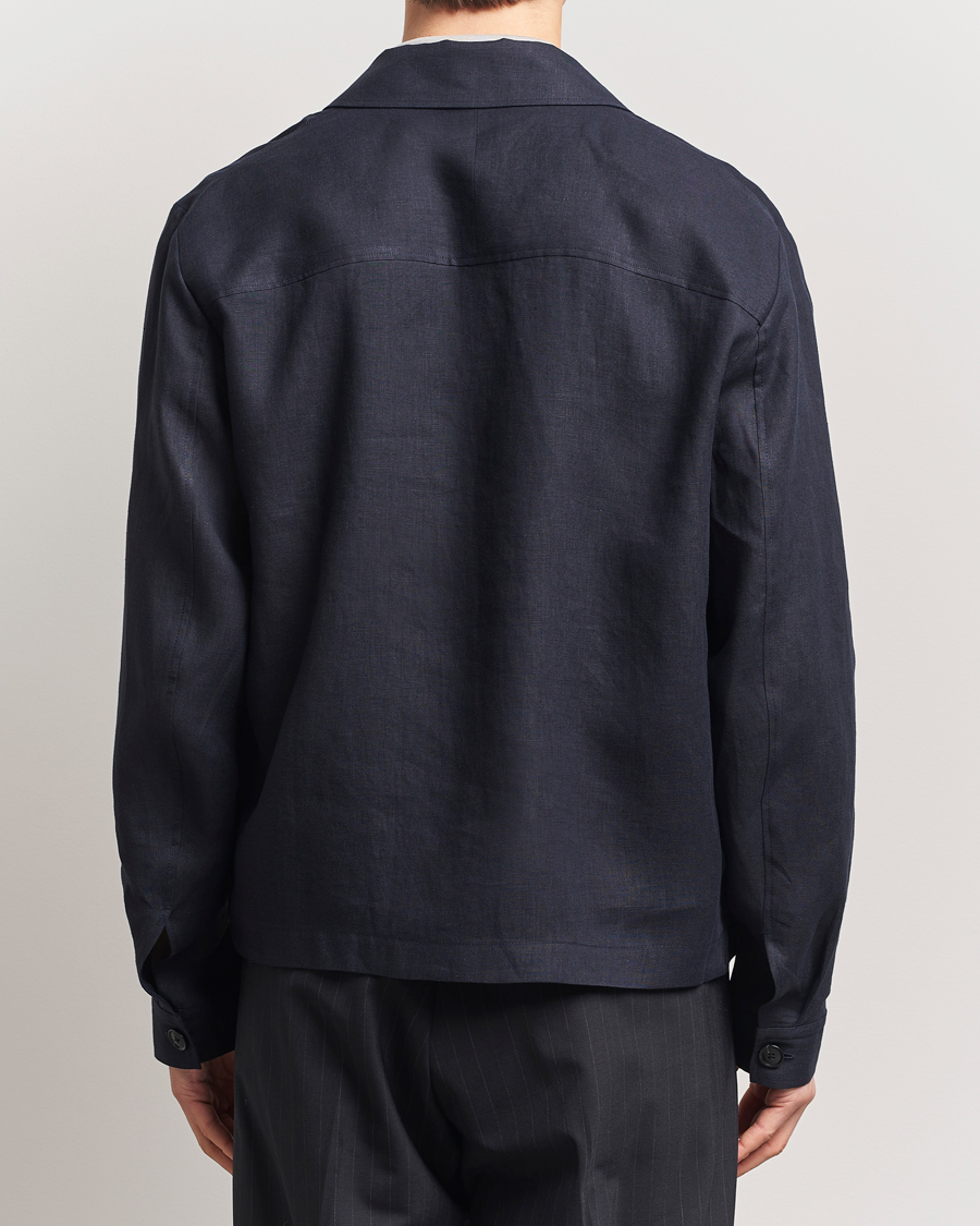 Herren | Hemden | Tiger of Sweden | Barnaby Linen Overshirt Midnight Blue