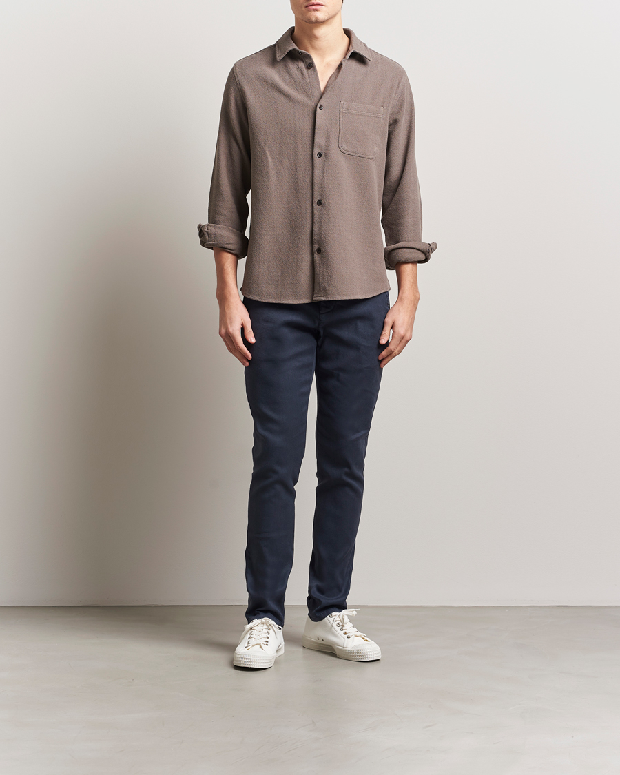 Herren | Hosen | Dondup | Gaubert Linen Stretch Chinos Navy