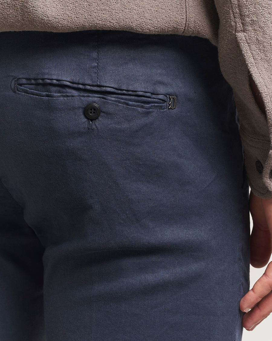 Herren | Hosen | Dondup | Gaubert Linen Stretch Chinos Navy