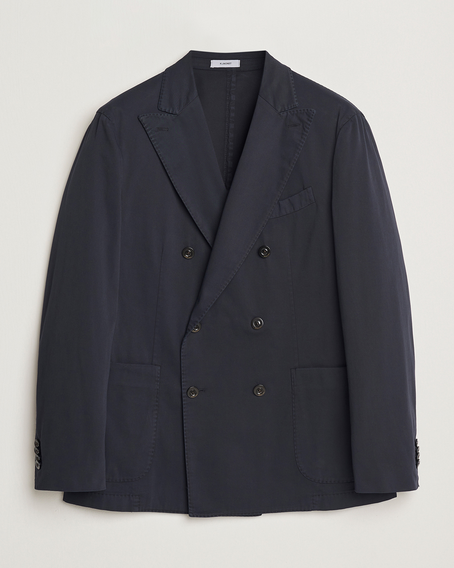 Herren | Sakkos | Boglioli | K Jacket Double Breasted Cotton Blazer Navy
