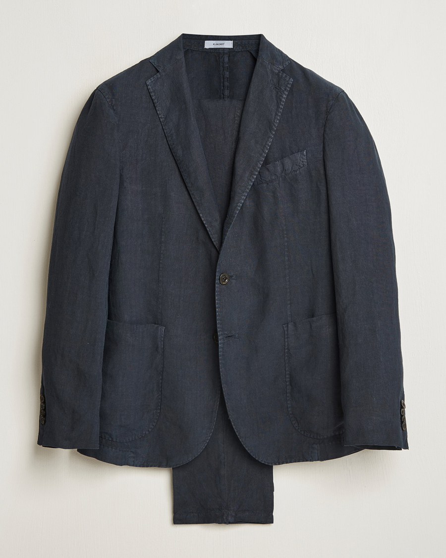 Herren | Anzüge | Boglioli | K Jacket Linen Suit Navy