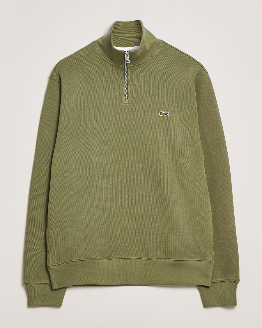 Herren | Pullover | Lacoste | Rib Interlock Half Zip Khaki
