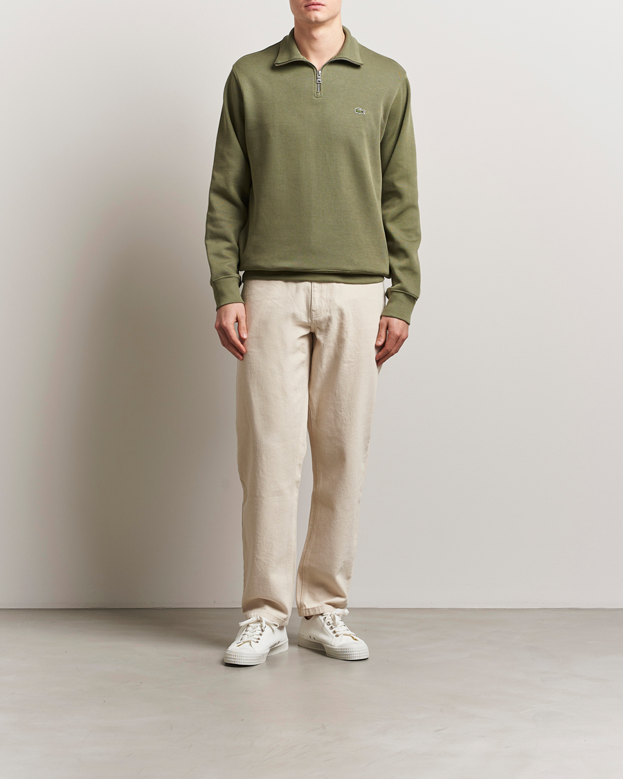 Herren | Pullover | Lacoste | Rib Interlock Half Zip Khaki