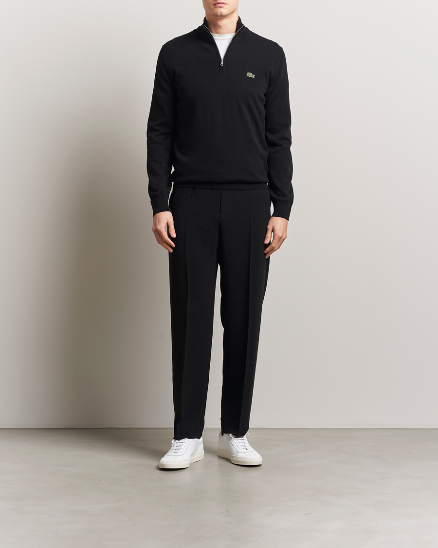 Herren | Pullover | Lacoste | Cotton Knitted Half Zip Black