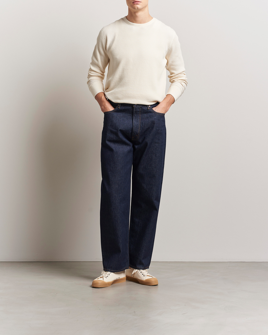 Herren | T-Shirts | Nudie Jeans | Waffle Long Sleeve T-Shirt Ecru