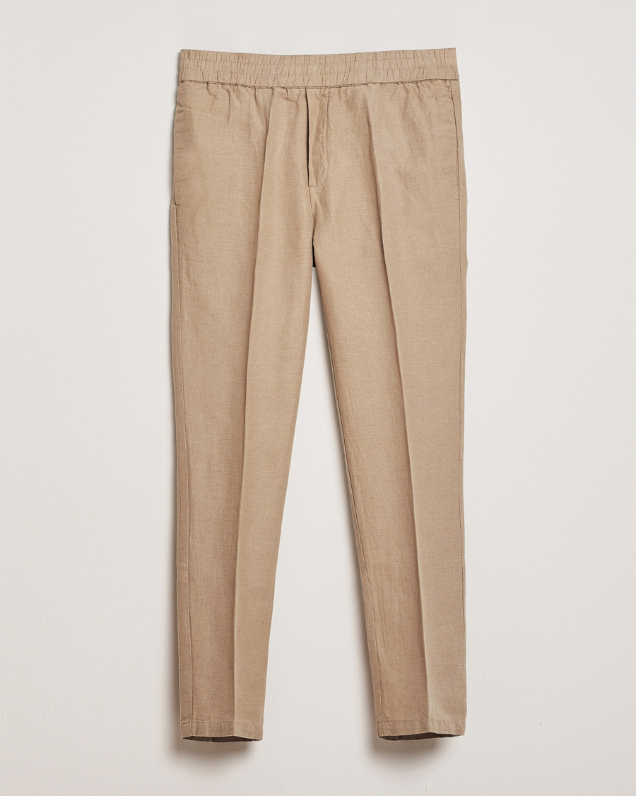 Herren | Hosen | Samsøe Samsøe | Smithy Linen/Cotton Drawstring Trousers Greige
