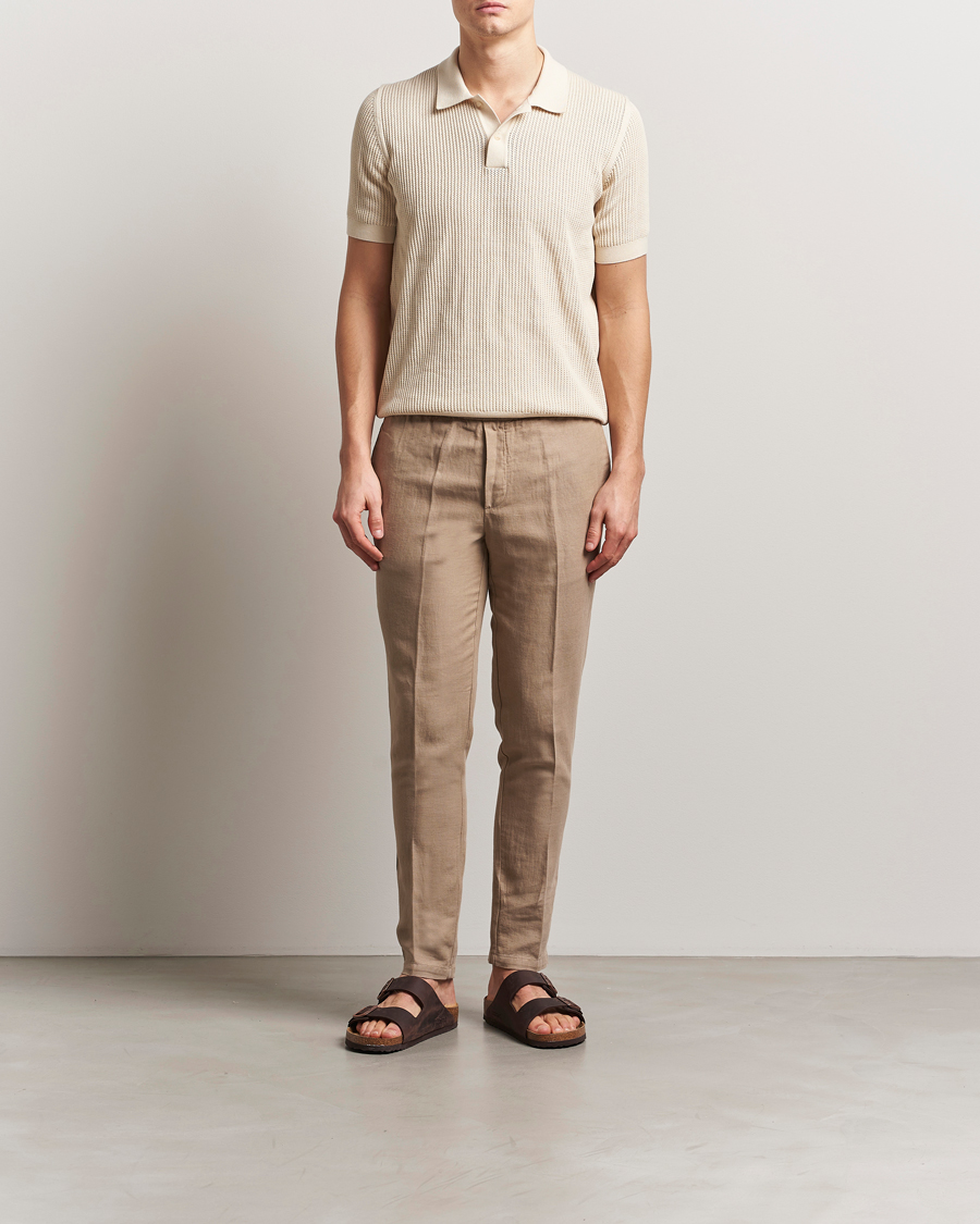 Herren | Hosen | Samsøe Samsøe | Smithy Linen/Cotton Drawstring Trousers Greige