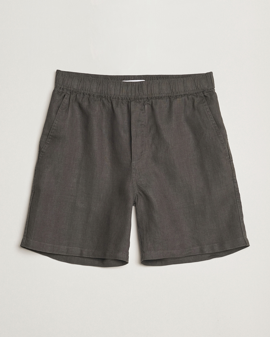 Herren | Shorts | Samsøe Samsøe | Jabari Linen Drawstring Shorts Beluga Grey