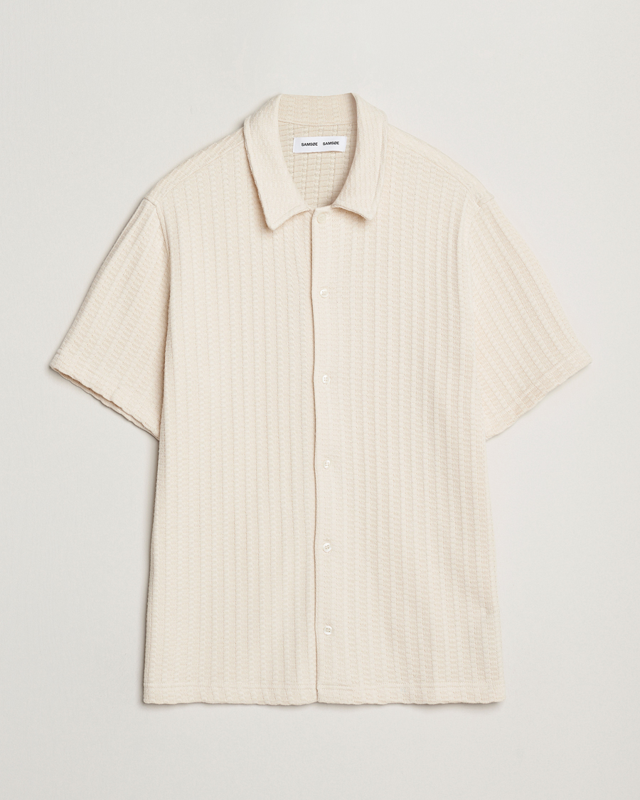 Herren | Hemden | Samsøe Samsøe | Kvistbro Structured Short Sleeve Shirt Clear Cream