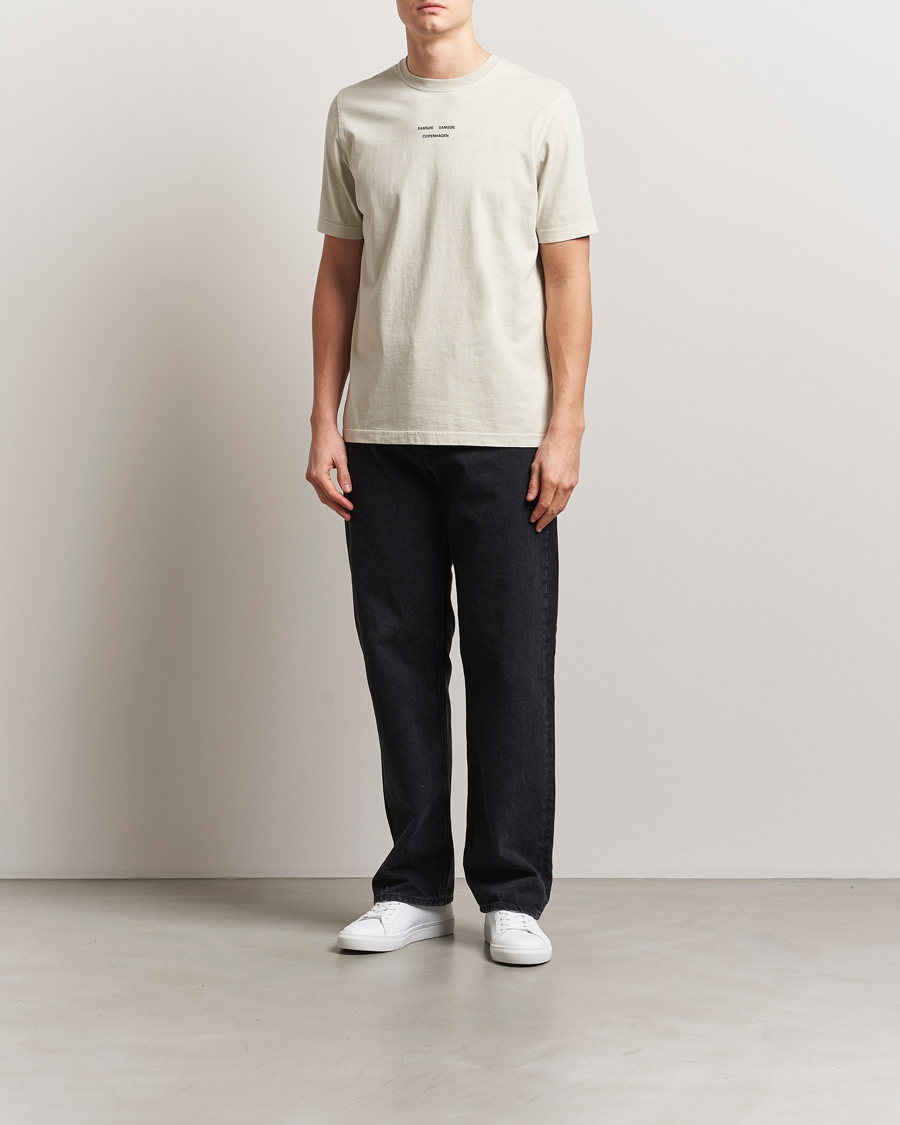 Herren | T-Shirts | Samsøe Samsøe | Marcus Center Logo T Crew Neck T-Shirt Moonstruck