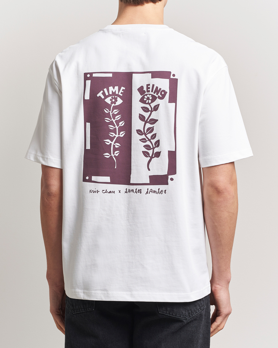 Herren | T-Shirts | Samsøe Samsøe | Time Printed Crew Neck T-Shirt White