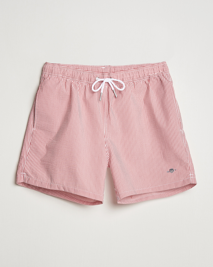 Herren | Badehosen | GANT | Seersucker Swimshorts Ruby Red