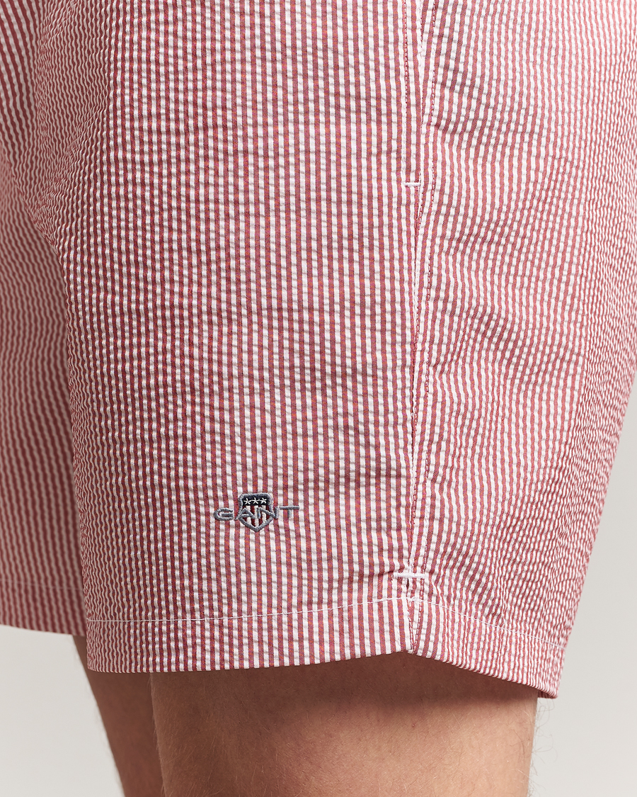 Herren | Badehosen | GANT | Seersucker Swimshorts Ruby Red