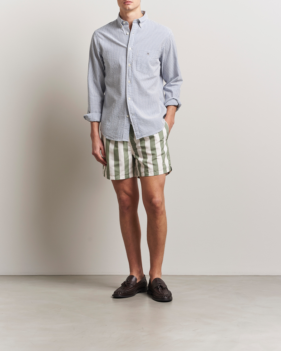 Herren | Badehosen | GANT | Blockstriped Swimshorts Kalamata Green