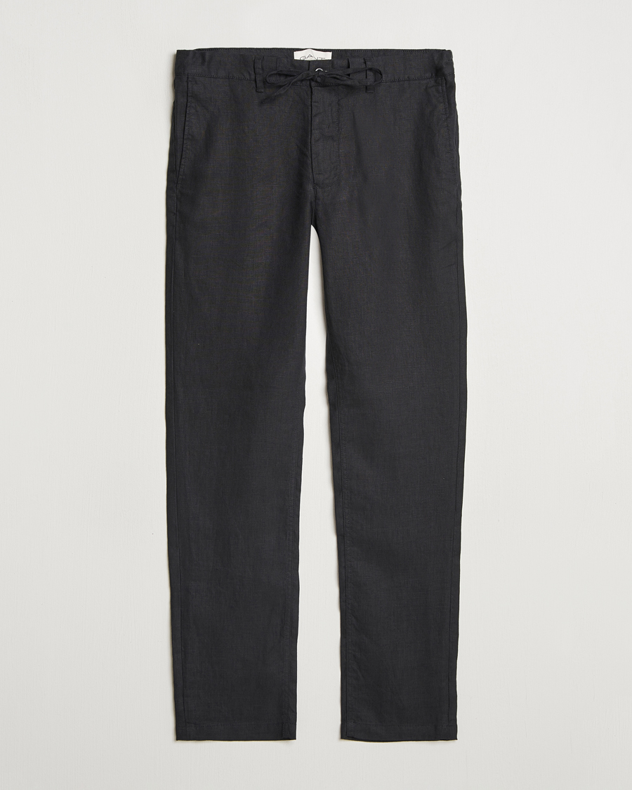 Herren | Hosen | GANT | Relaxed Linen Drawstring Pants Black