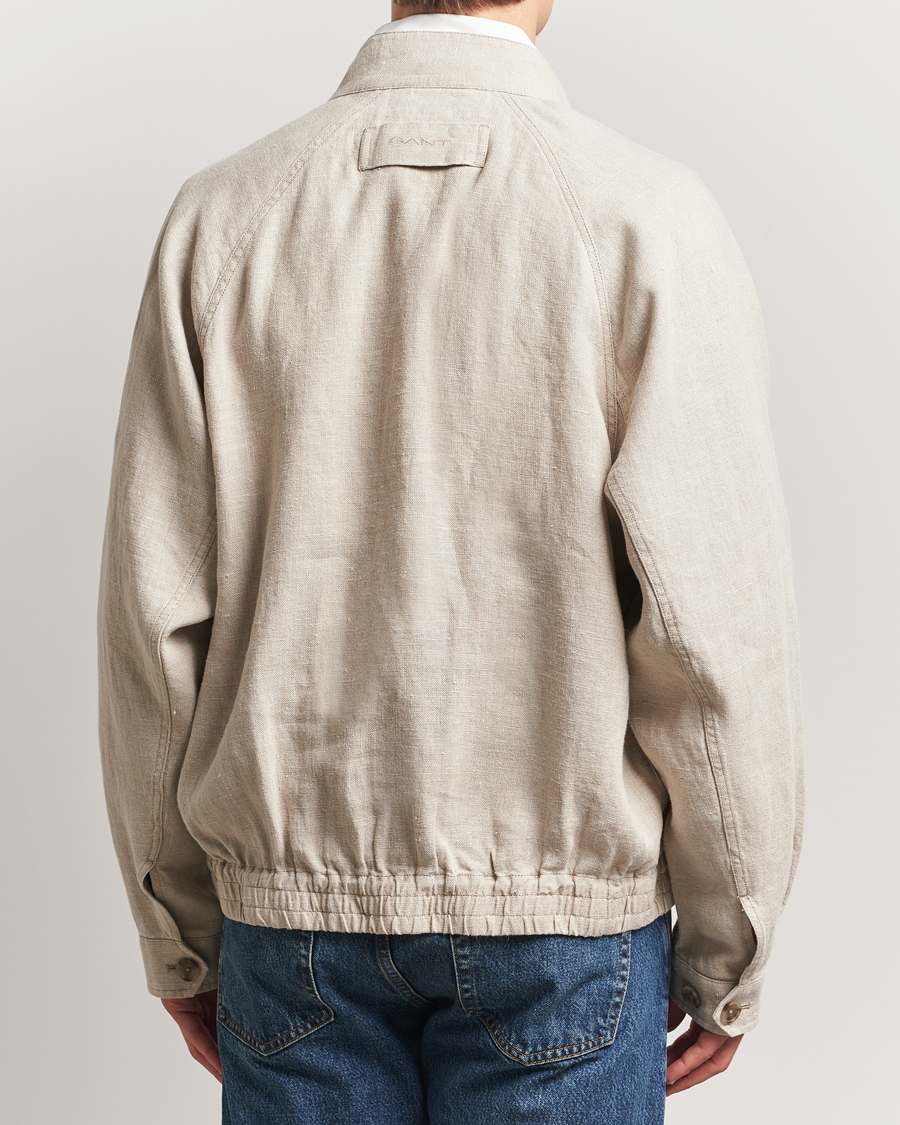 Herren | Jacken | GANT | Linen Harrington Jacket Dry Sand