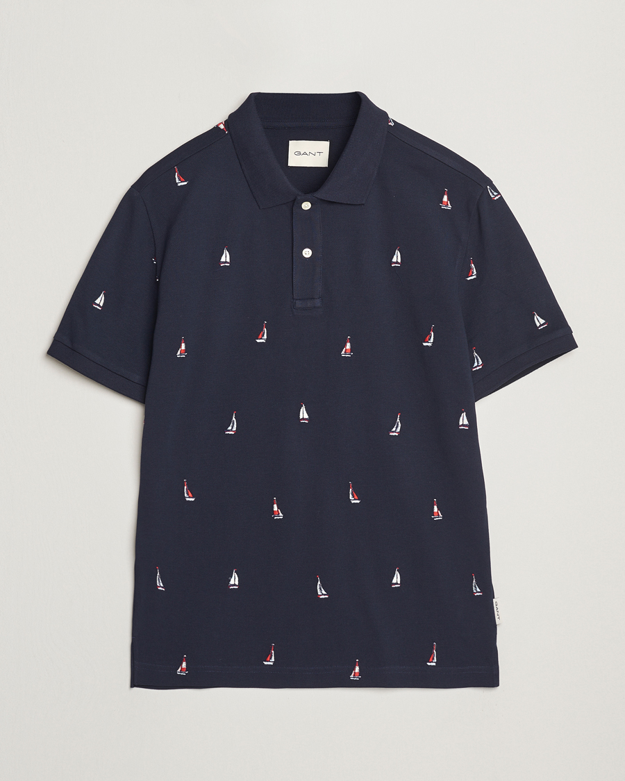 Herren | Poloshirts | GANT | Embroidered Sailing Polo Evening Blue