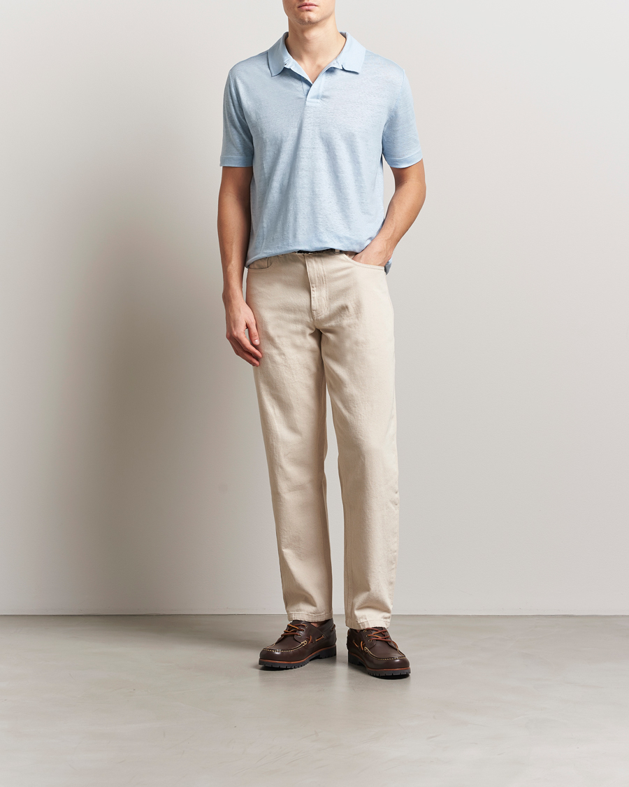 Herren | Poloshirts | GANT | Linen Polo Fresh Blue