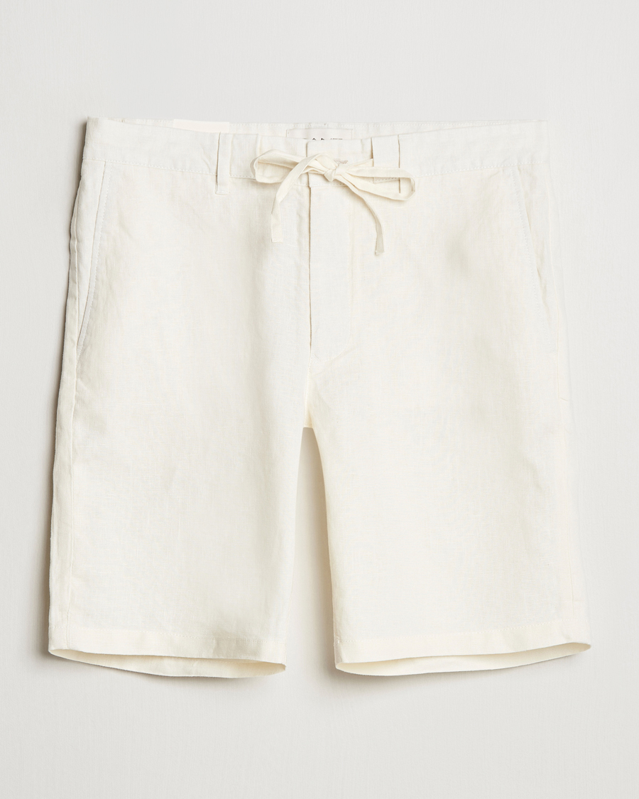 Herren | Shorts | GANT | Relaxed Linen Drawstring Shorts Cream