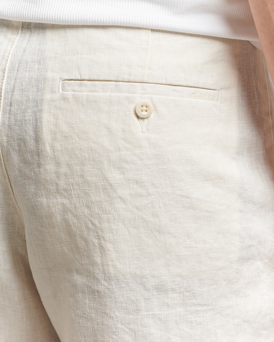 Herren | Shorts | GANT | Relaxed Linen Drawstring Shorts Cream