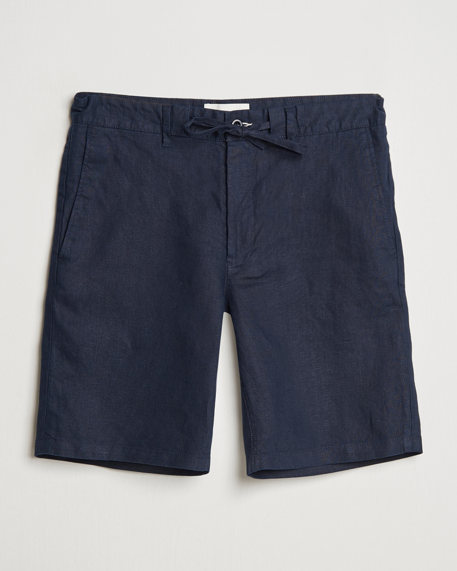 Herren | Shorts | GANT | Relaxed Linen Drawstring Shorts Evening Blue