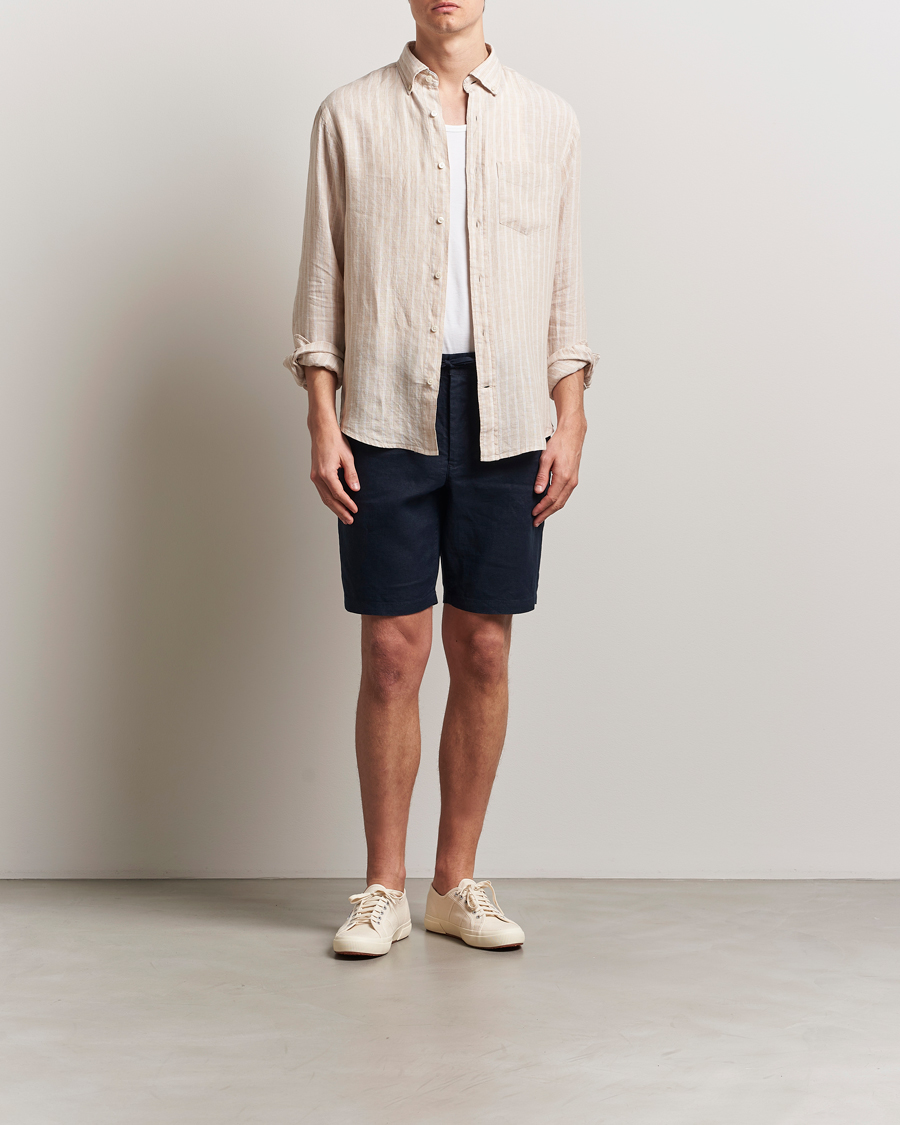 Herren | Shorts | GANT | Relaxed Linen Drawstring Shorts Evening Blue