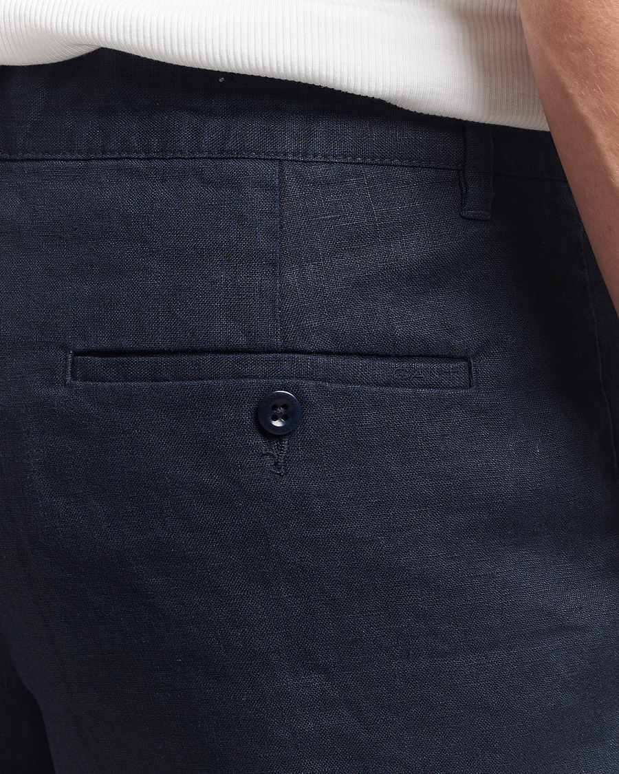 Herren | Shorts | GANT | Relaxed Linen Drawstring Shorts Evening Blue