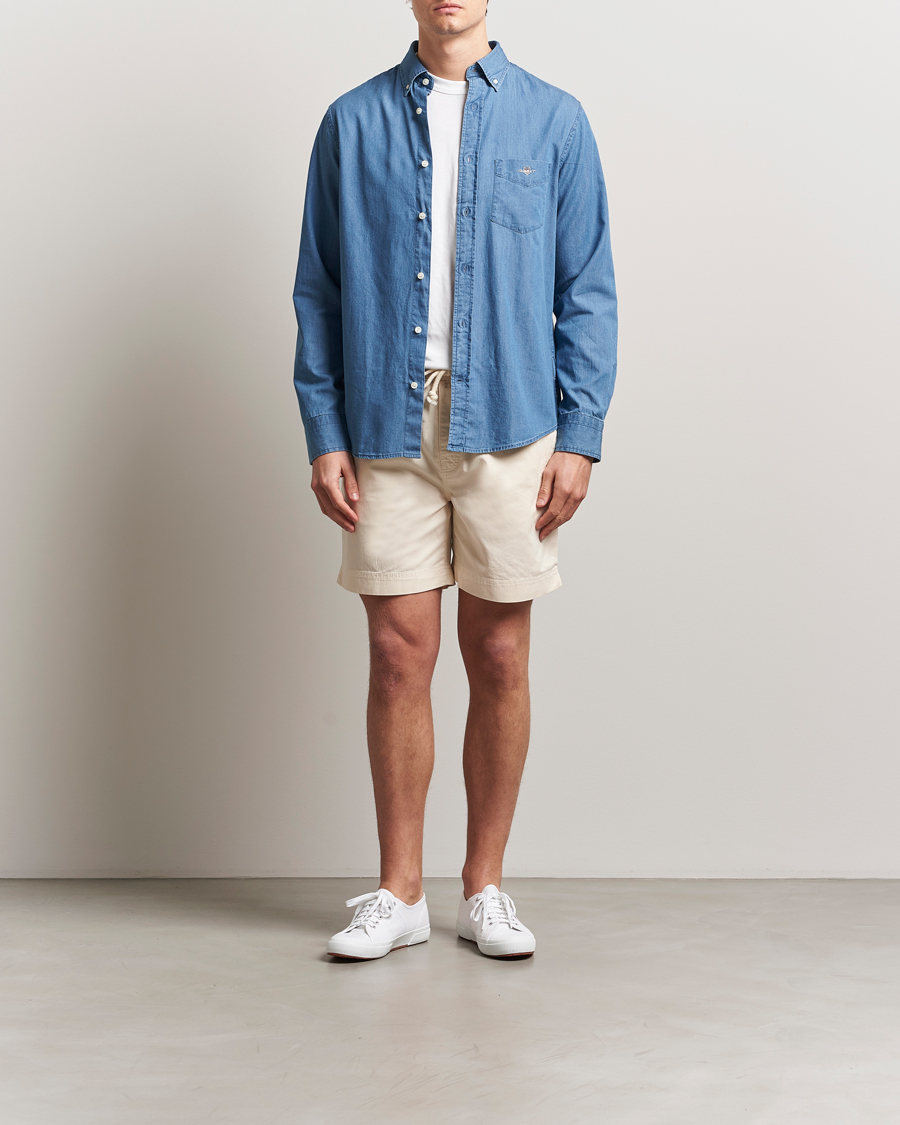 Herren | Shorts | GANT | Regular Sunfaded Drawstring Shorts Cream