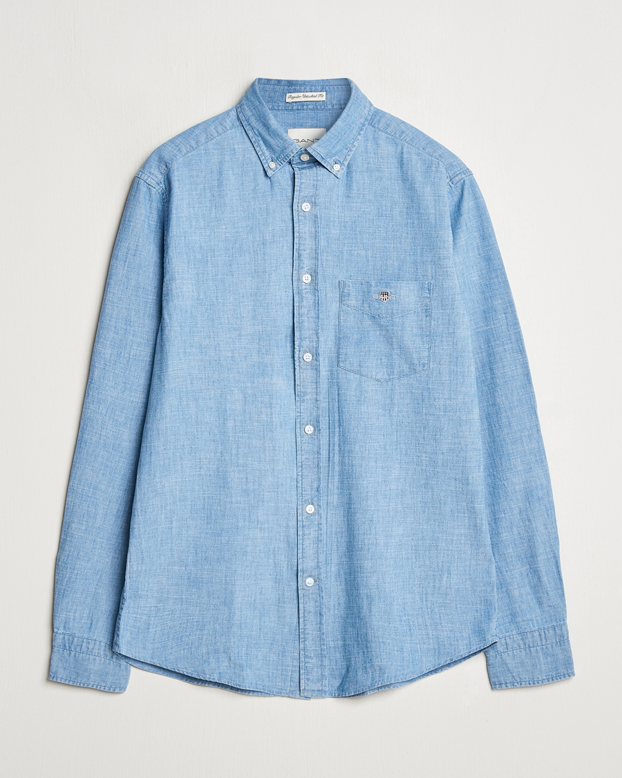 Herren | Hemden | GANT | Regular Fit Chambray Shirt Light Blue