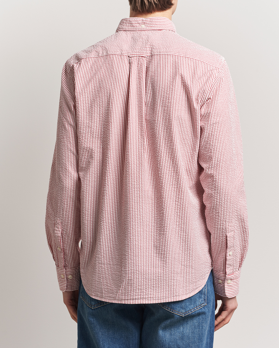 Herren | Hemden | GANT | Regular Fit Striped Seersucker Shirt Ruby Red